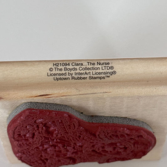 Boyds Bears Clara the Nurse Rubber Stamp Teddy Get Well Soon Cardmaking Wood Mounted H21094 Uptown