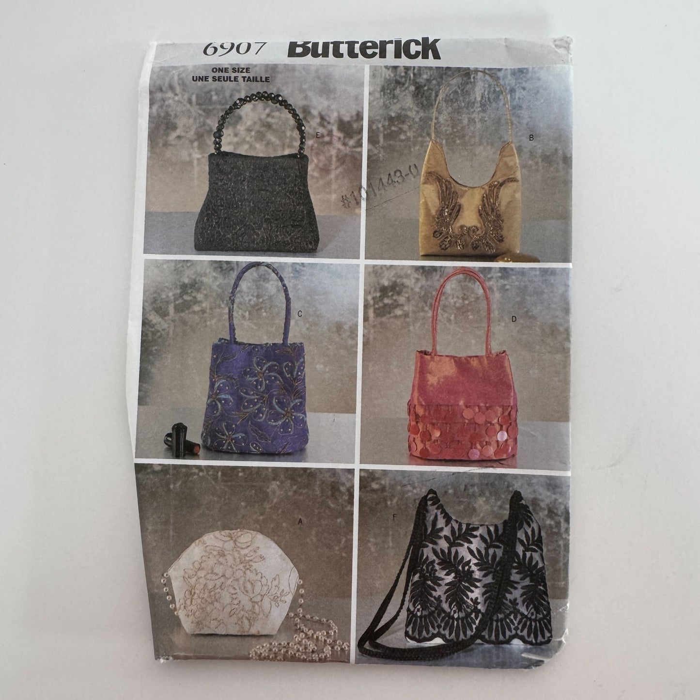 Butterick Sewing Pattern 6907 Evening Bag Purse Fashion Accessory Formal Handbag