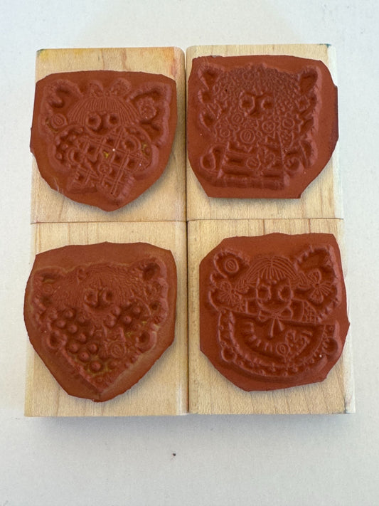 Stampin Up Rubber Stamps Angels Set Country Plaid Buttons Watermelon Heart Star