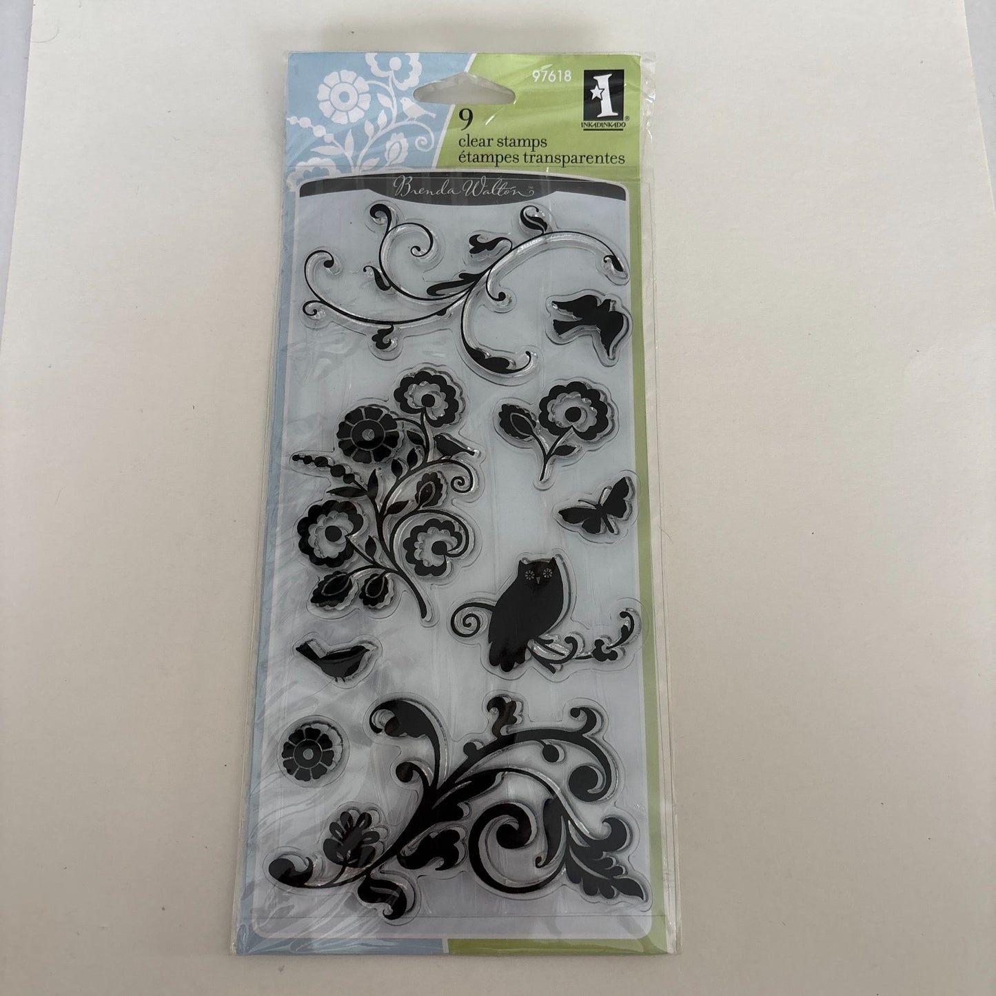 Inkadinkado Clear Stamps Flourishes Floral Nature Owl Brenda Walton Cardmaking Craft 97618
