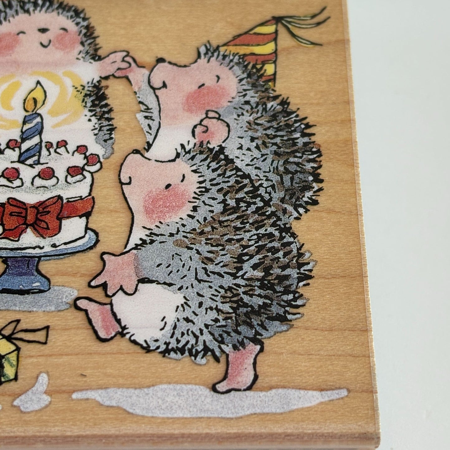 Penny Black Rubber Stamp Hedgehog Cake Dance Birthday Party Family Card Making