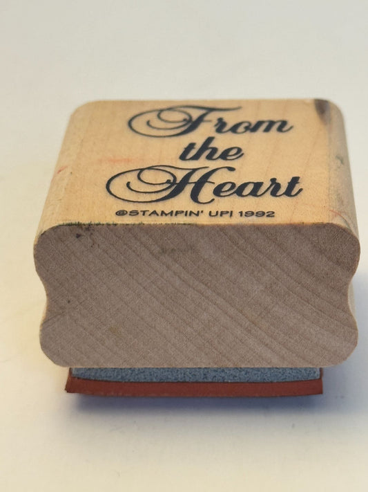 Stampin Up Rubber Stamp From The Heart Sentiment Gift Tag Card Making Love Words