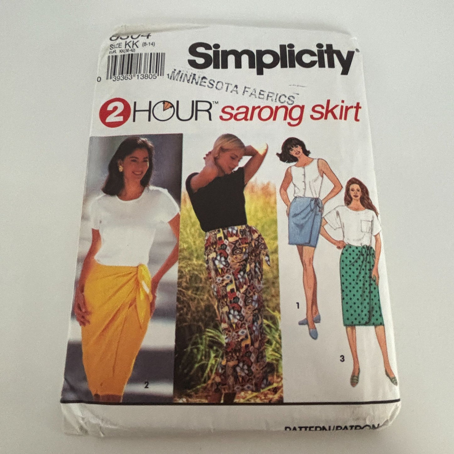 Simplicity Sewing Pattern 8304 Two Hour Sarong Skirt Casual Misses 8 10 12 14 UC