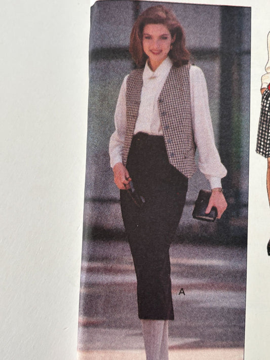 Butterick Sewing Pattern 6407 Vest Shirt Top Shorts Easy 90s Preppy 6 8 10 UC