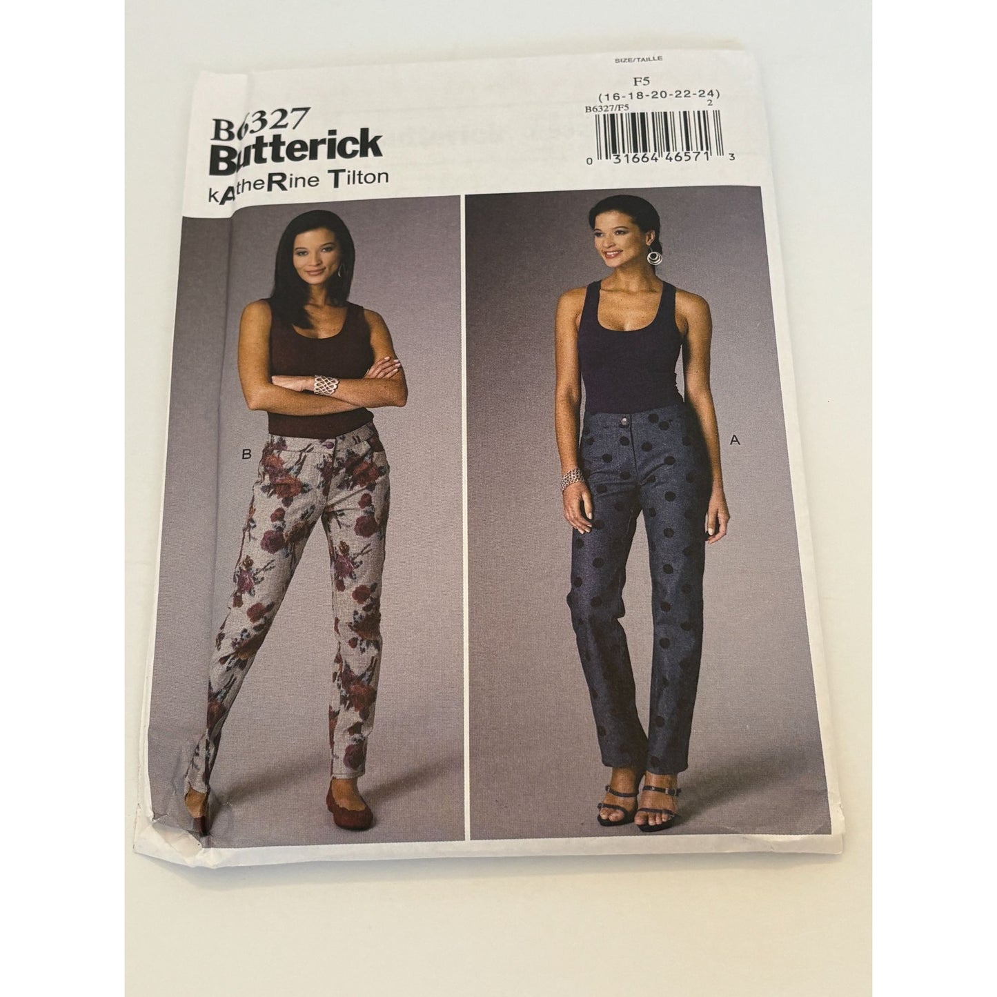 Butterick Sewing Pattern B6327 Misses Semi-Fitted Pants Sizes 16-24 Easy Uncut