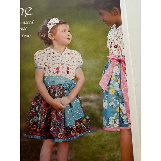 Violette Field Threads Sewing Pattern Jane Double-Breasted Wrap Dress 2T-10 yrs