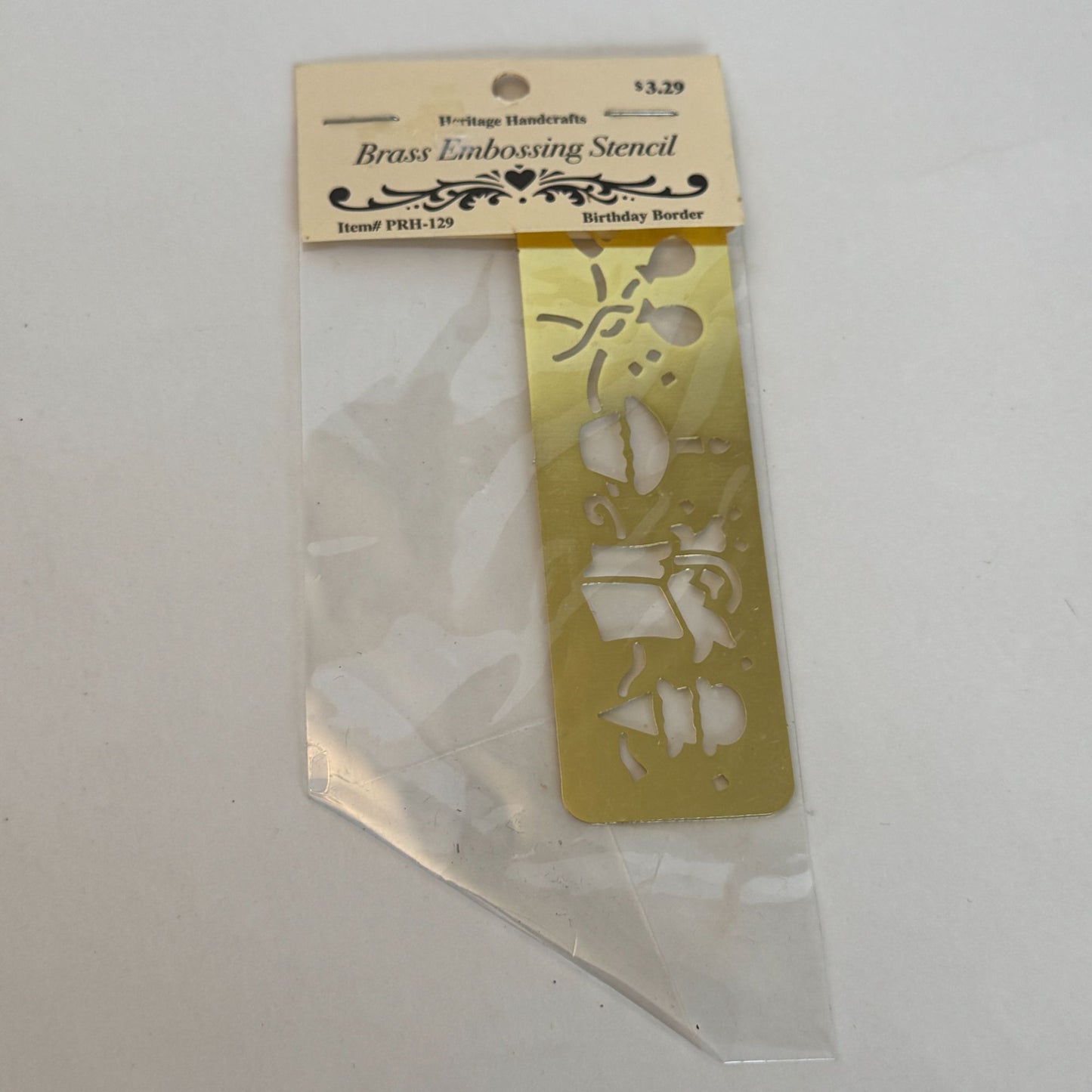 Heritage Handcrafts Brass Embossing Stencil Birthday Border Template For Crafts