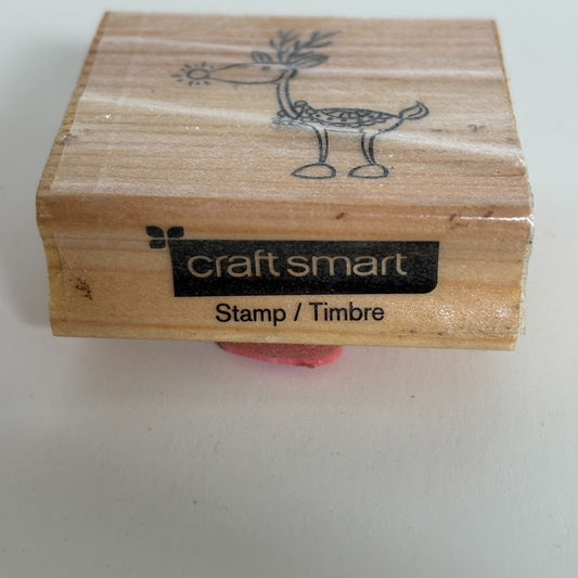 CraftSmart Rubber Stamp Rudolph Red Nosed Reindeer Christmas Card Making Holiday