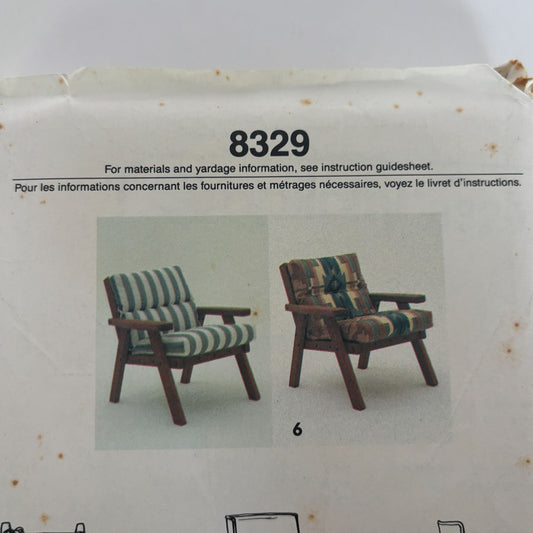 Simplicity Sewing Pattern 8329 Parson Dining Room Chair Slipcovers Rocking Cover
