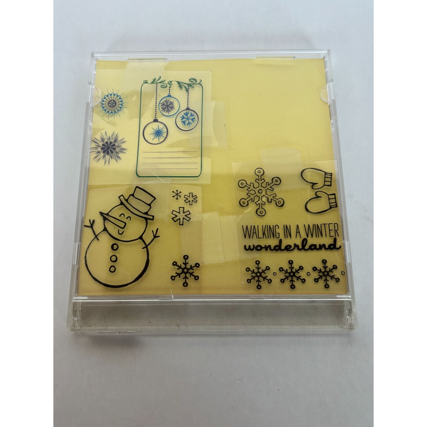 Walking in a Winter Wonderland Clear Acrylic Stamps Snowman Snowflakes Christmas