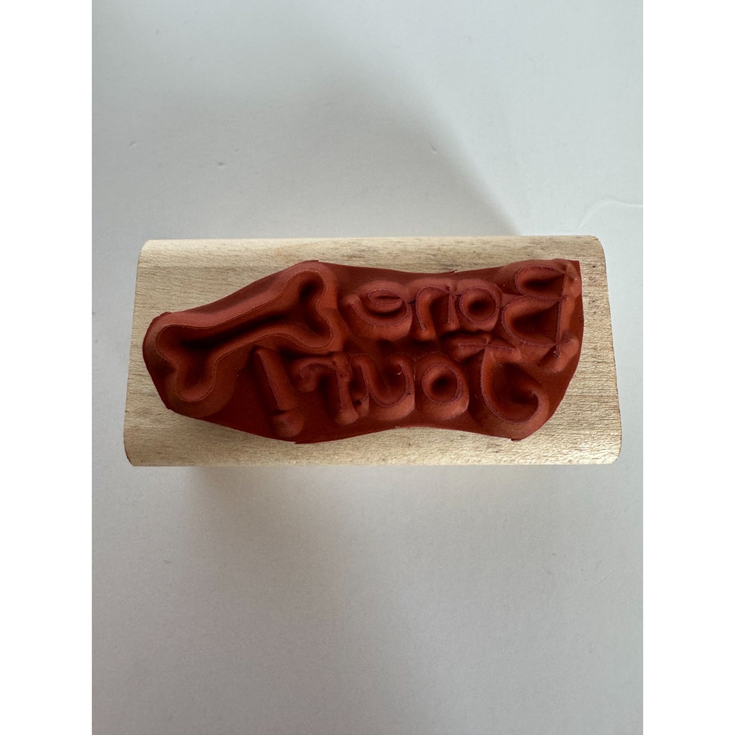 Stampin Up Rubber Stamp Bone Jour Pun Dog Pet Card Making Bonjour Hello French