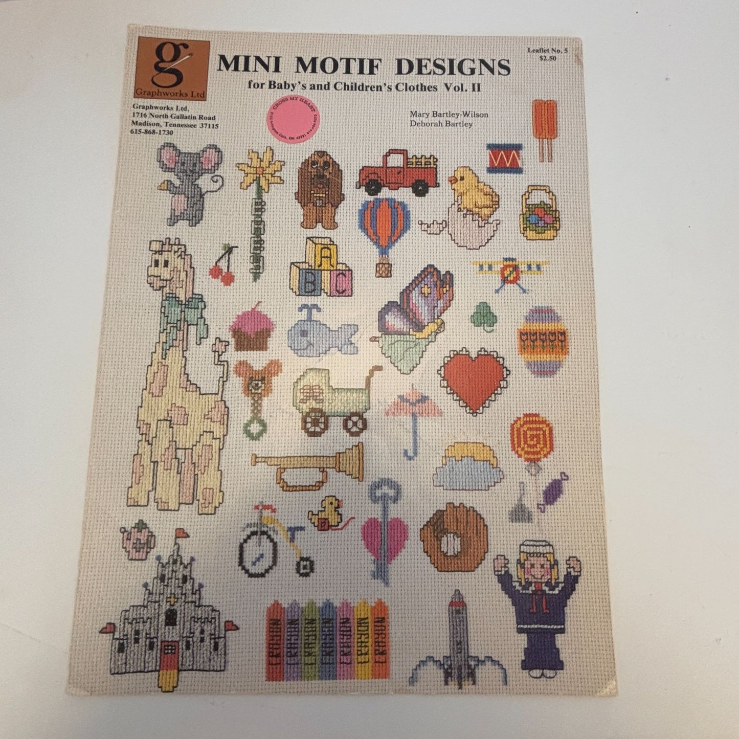 Graphworks Cross Stitch Patterns Leaflet Mini Motif Baby Childrens Clothes V2