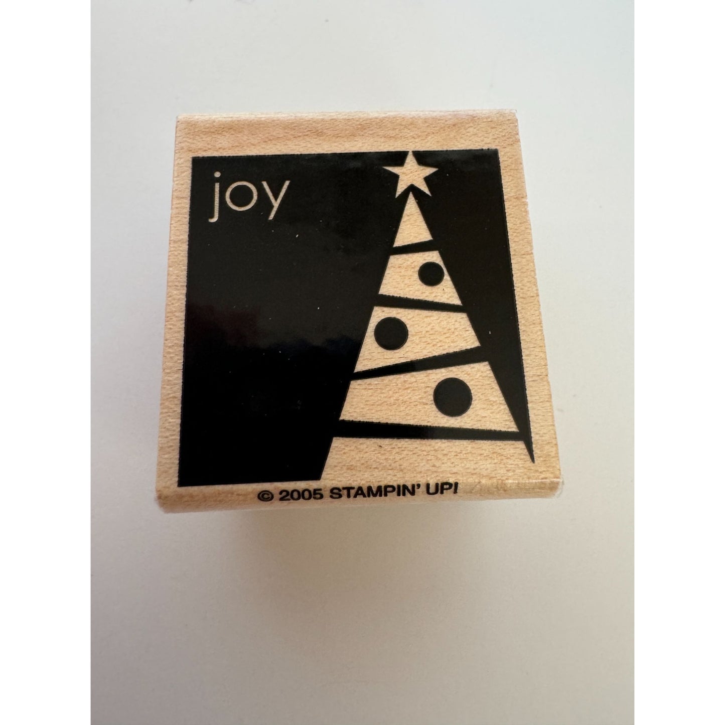 Stampin Up Rubber Stamp Christmas Tree Joy Square Holidays Card Making Word