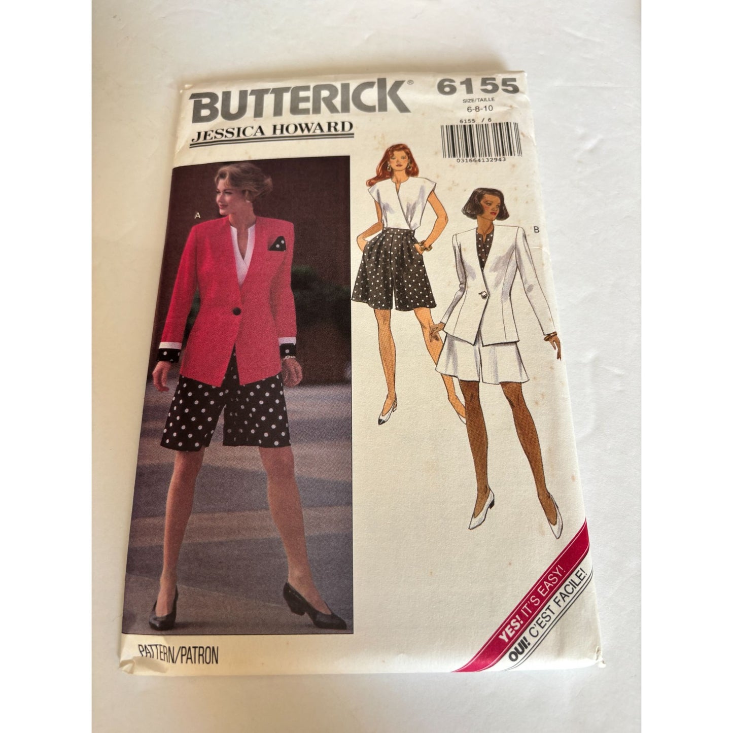 Butterick Sewing Pattern 6155 Work Suit Jacket Top Shorts Career UC Easy 6 8 10
