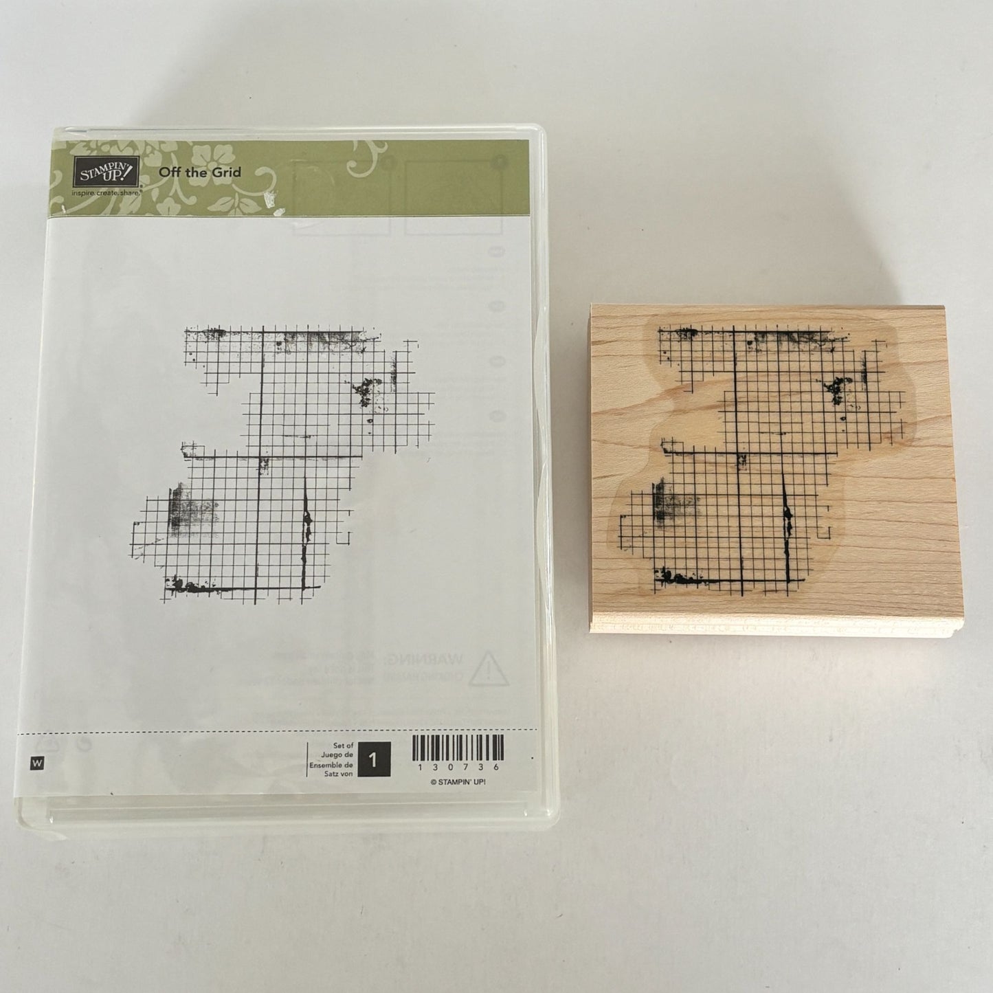 Stampin Up Rubber Stamp Off the Grid Grunge Background Texture Mixed Media Cardmaking Wood