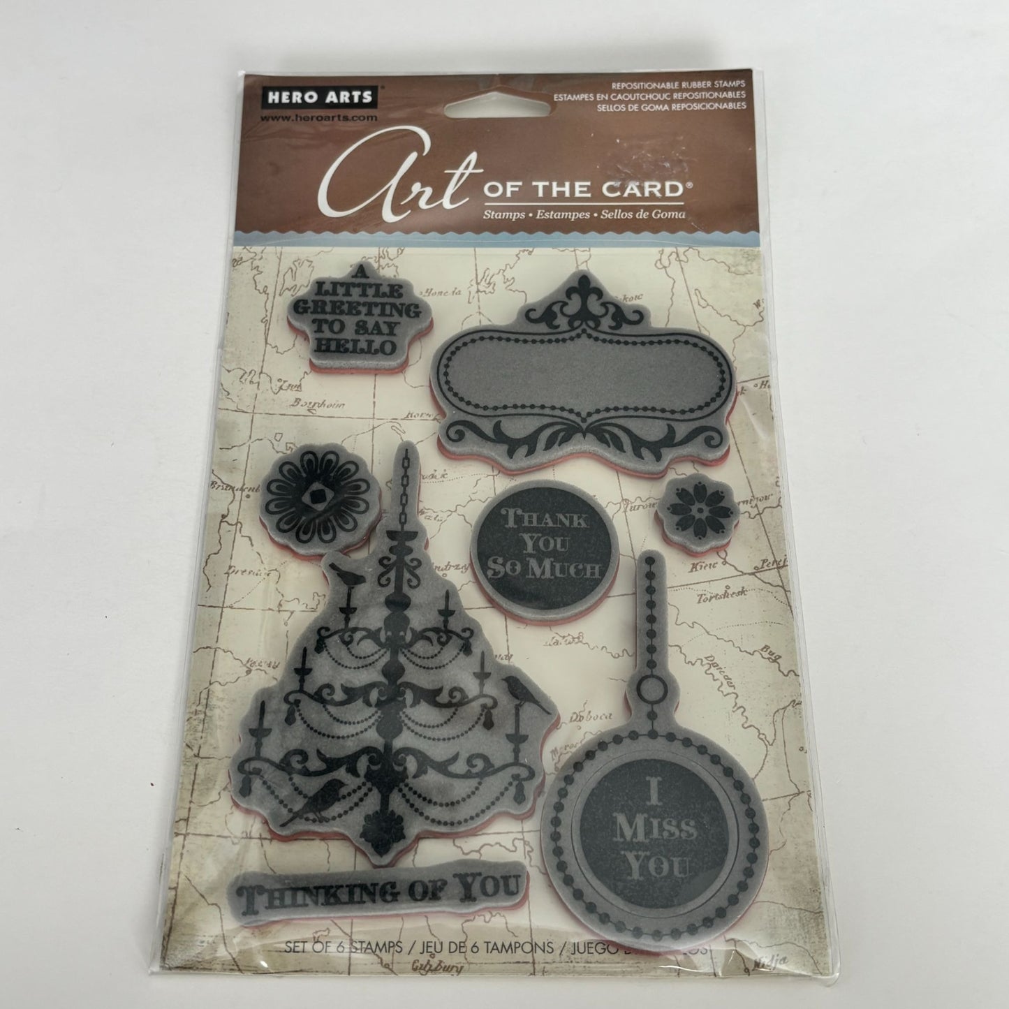 Hero Arts Rubber Stamp Art of the Card 19th Century French Script Chandelier Cardmaking