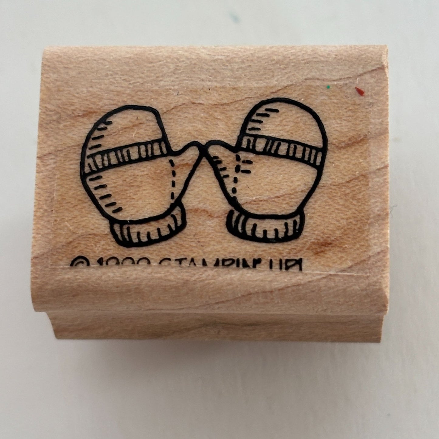 Stampin Up Rubber Stamp Winter Mittens Pair Gloves Knitted Clothing Card Making