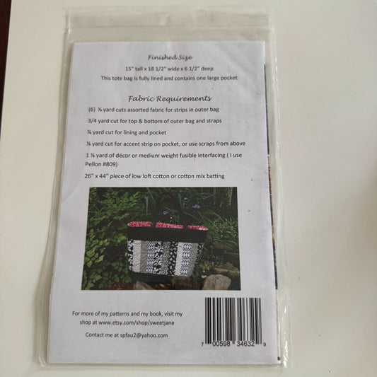 Sweet Janes Quilting Pattern Mary Elizabeth Tote Bag Quilted Travel Vacation