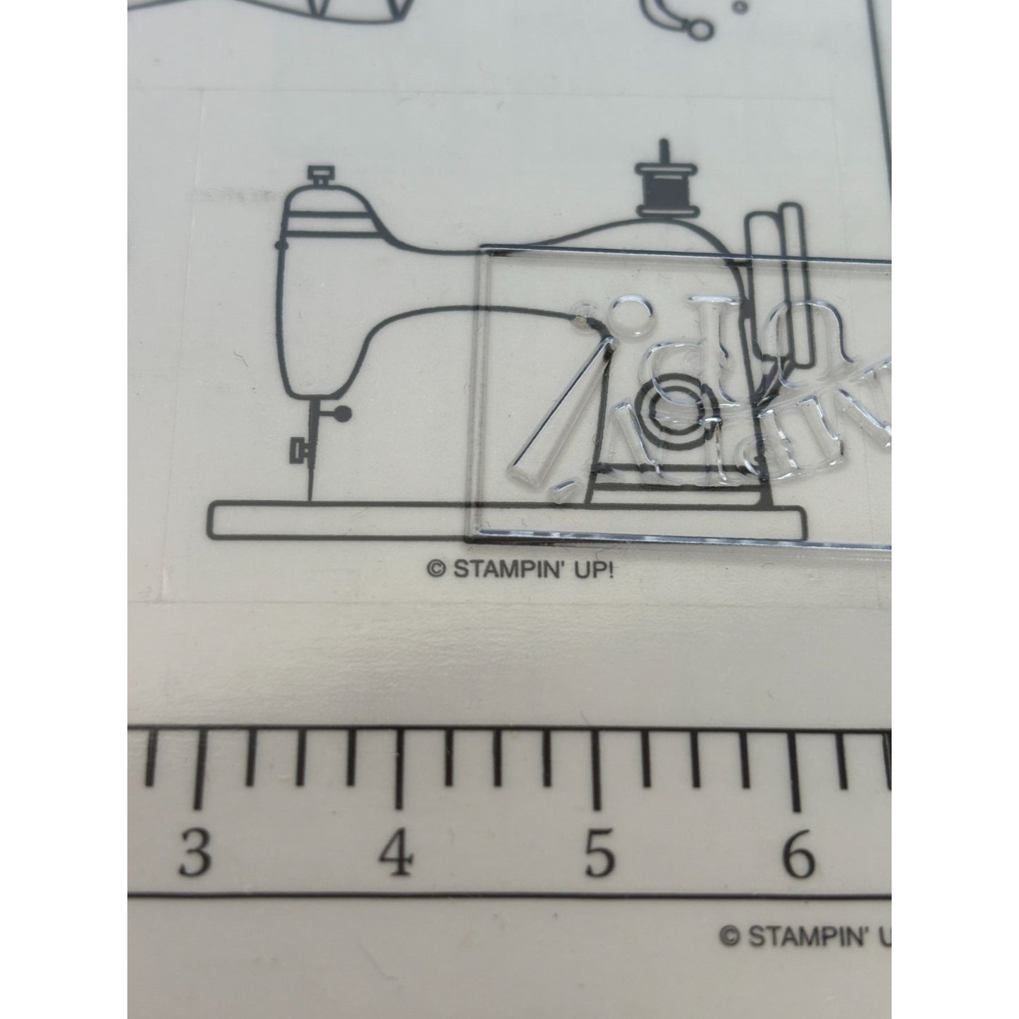 Stampin Up Rubber Stamp Sew Suite Button Sewing Machine Thread Pin Cushion 6 Set