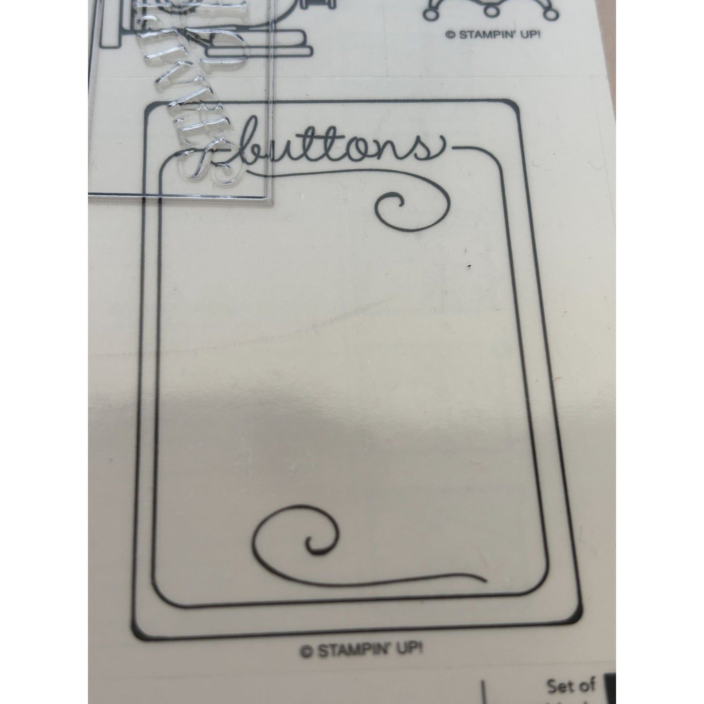 Stampin Up Rubber Stamp Sew Suite Button Sewing Machine Thread Pin Cushion 6 Set