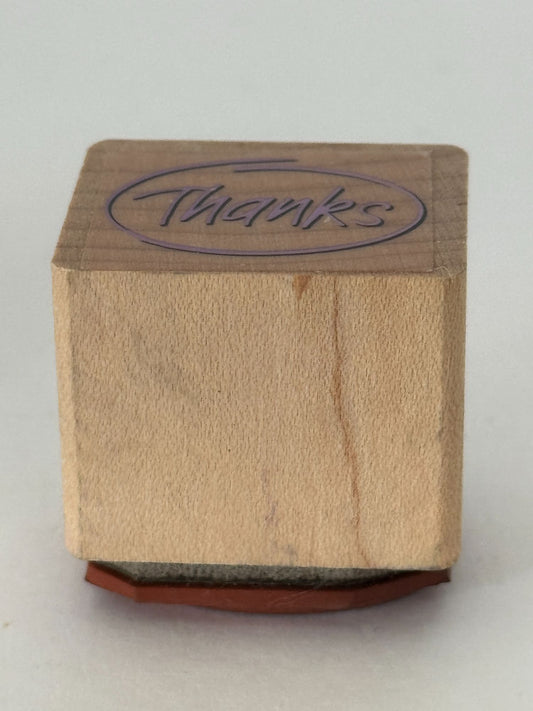 Thanks Rubber Stamp Thank You Card Making Words Wood Mounted Craft Circle