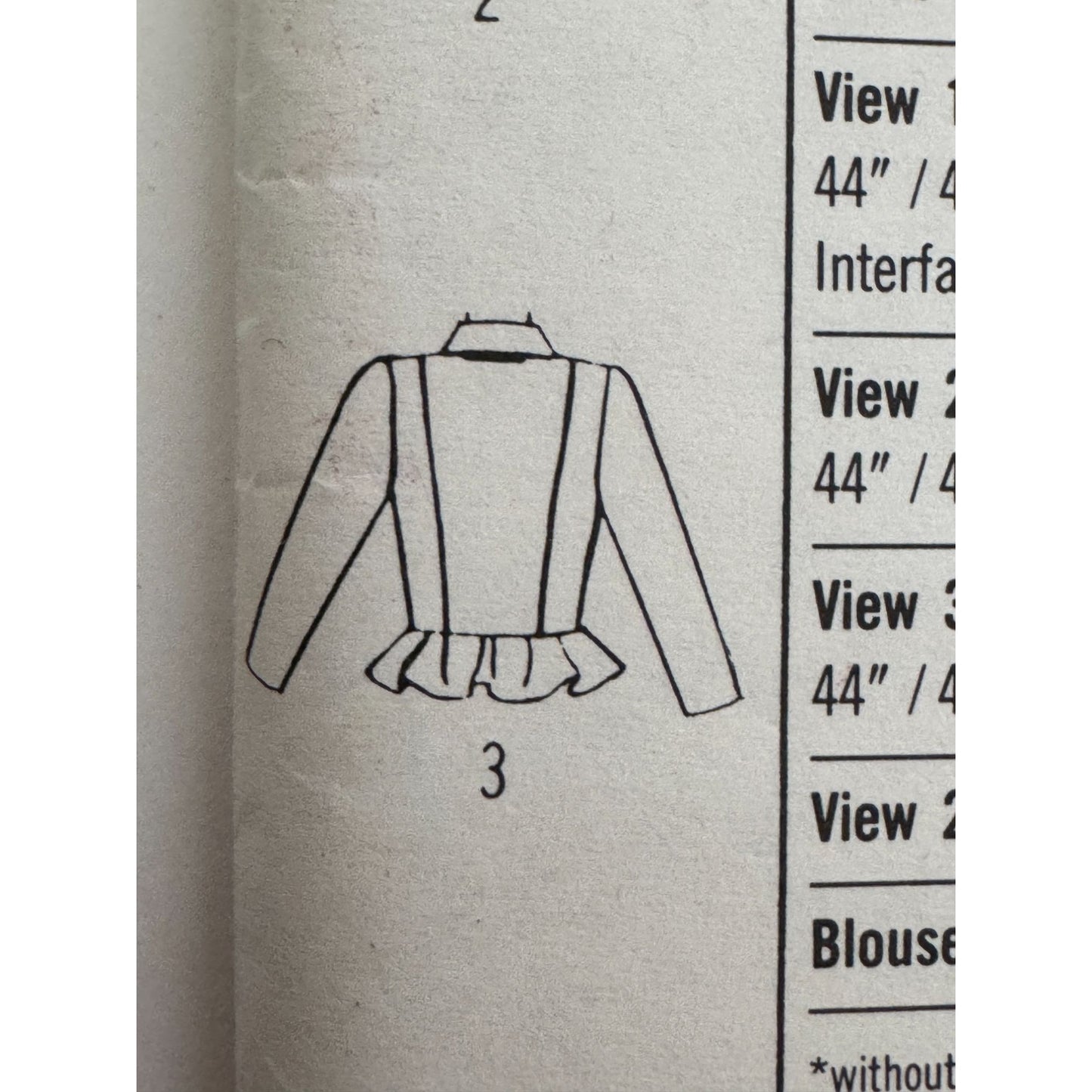 Simplicity Sewing Pattern 8776 Blouse w/ Peplum Double Breasted Size 8 1980s UC