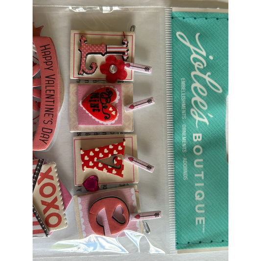 Jolees Boutique Embellishments Valentine Words Cardmaking Craft Scrapbooking