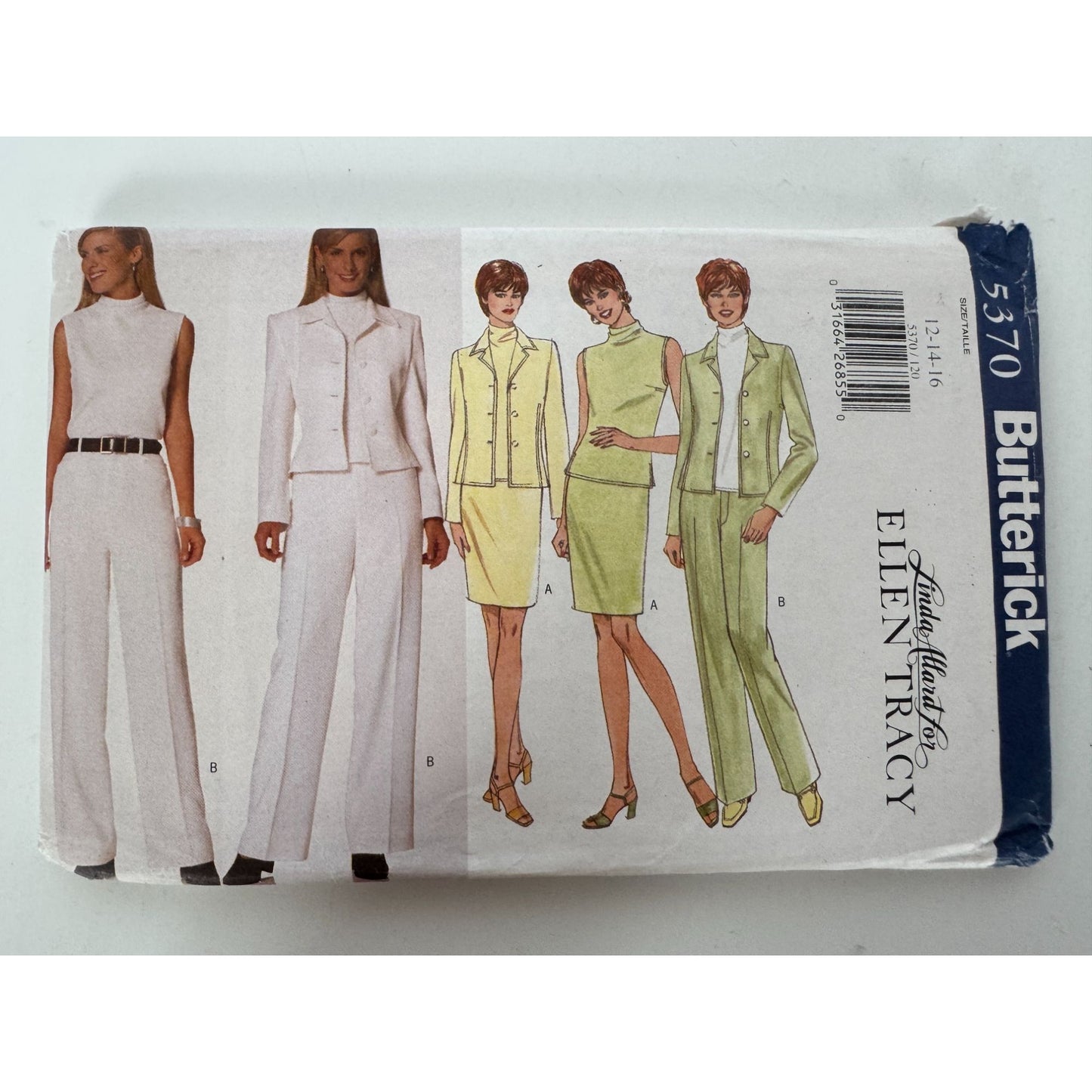 Butterick Sewing Pattern 5370 Misses Work Jacket Top Skirt Pants 12 14 16 Uncut