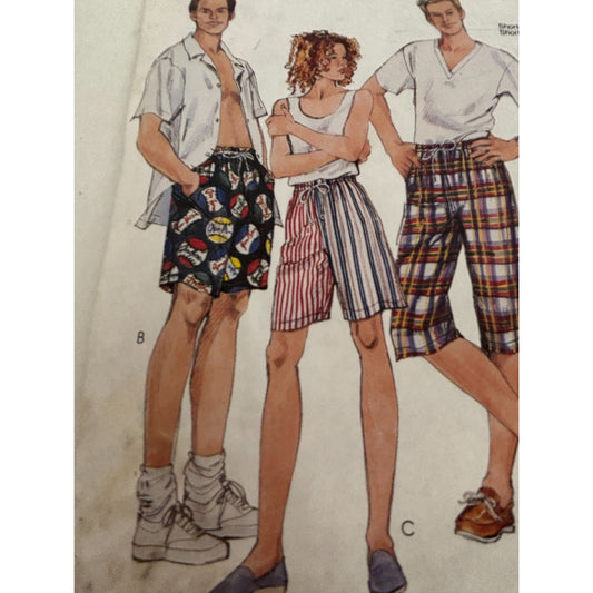McCalls Sewing Pattern 7089 Unisex Shorts Summer 1 Hour Cruise Wear S M L Uncut