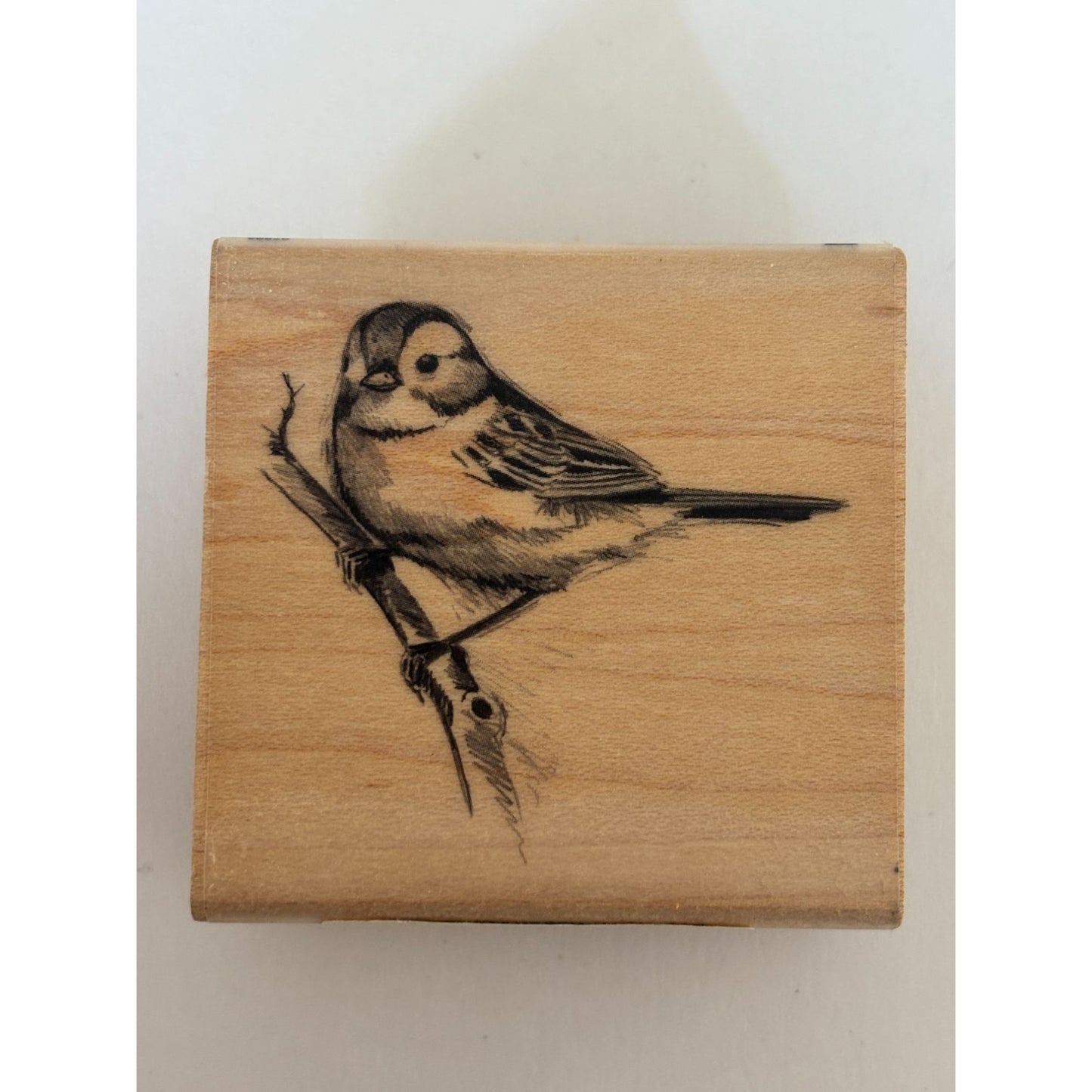 Inkadinkado Bird Rubber Stamp Woodland Animal Tree Branch Nature Wood Mounted Craft