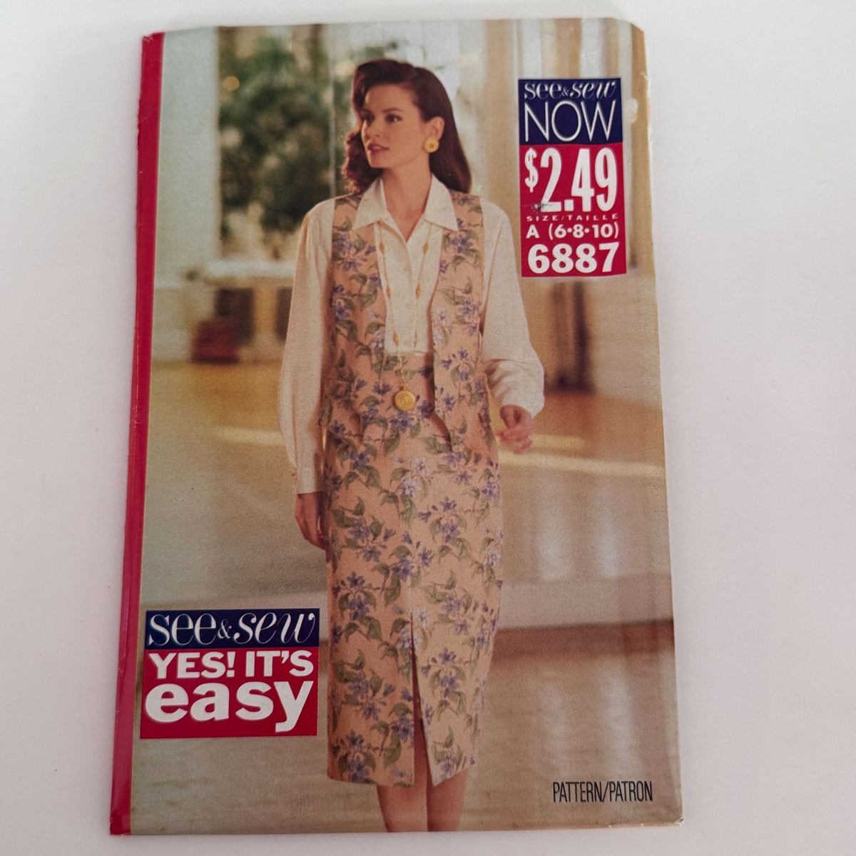 Butterick Sewing Pattern 6887 Vest and Skirt Set Tailored 90s Easy 6-10 Uncut