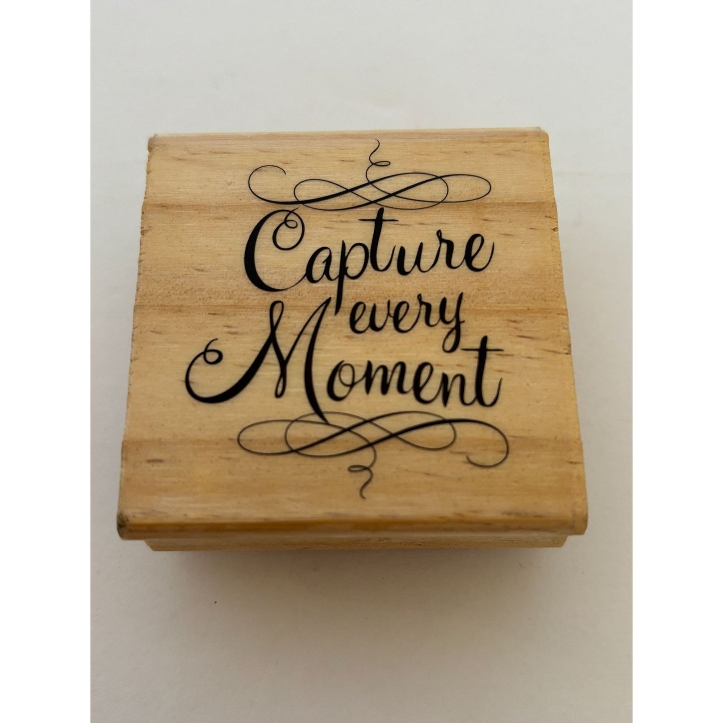 Capture Every Moment Rubber Stamp Cardmaking Sentiment Words Photography Theme