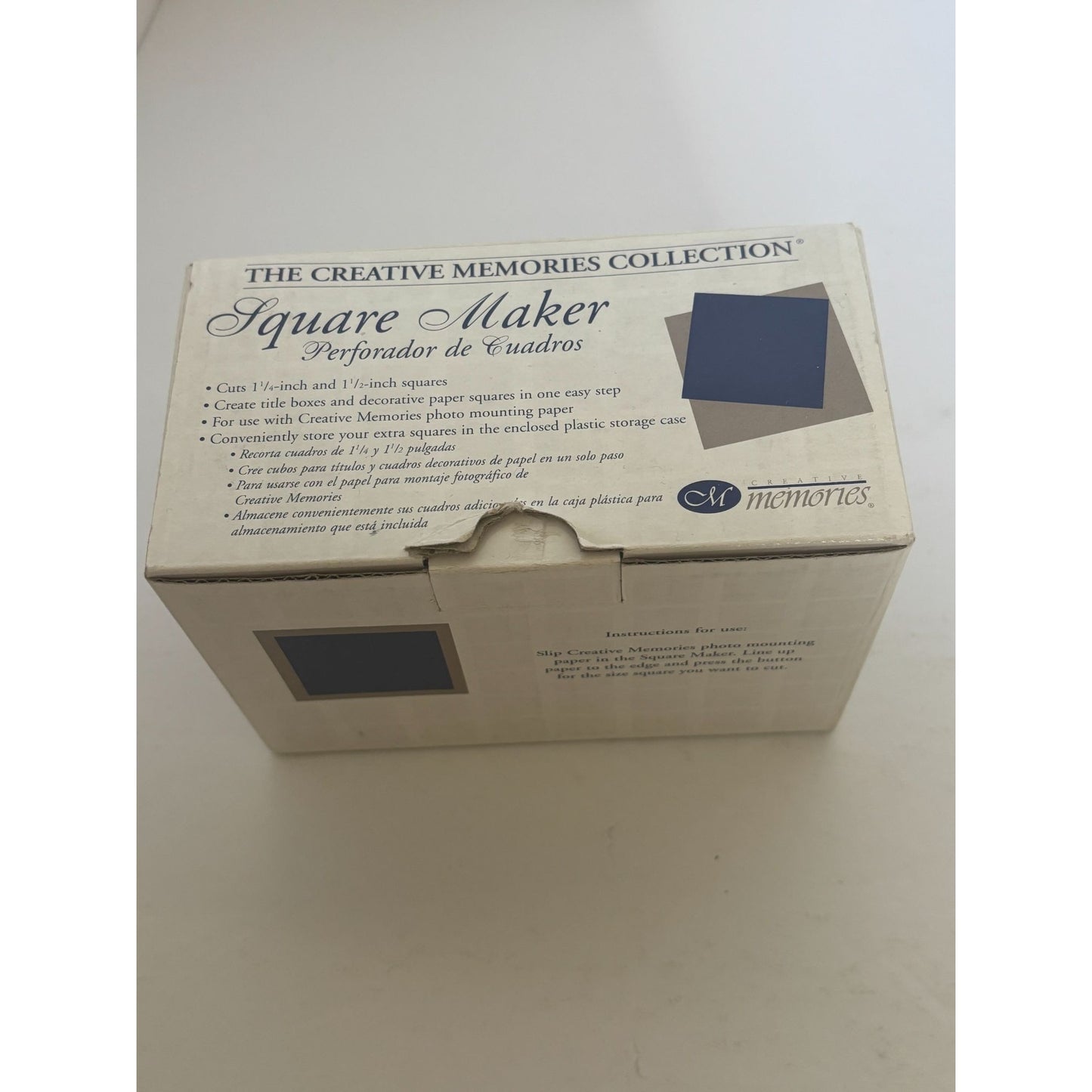 Creative Memories Square Maker Craft Paper Punch 1-1/4" and 1-1/2" Title Boxes