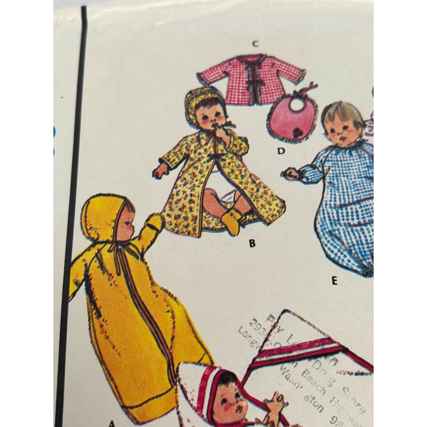 McCalls Sewing Pattern 4569 Baby Layette Kimono Shirt Pajamas Vintage 70s 3M UC