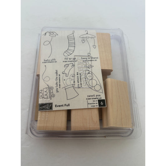 Stampin Up Rubber Stamp Set Event Full Card Making Sentiments Hang in There Hat