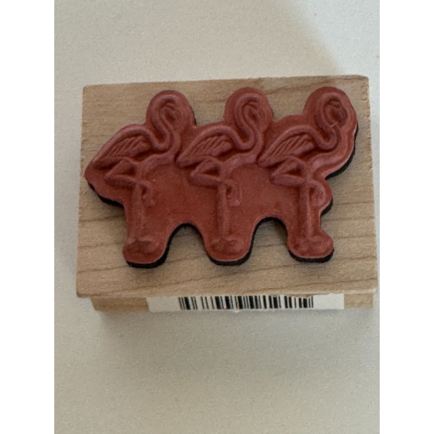 Inkadinkado Rubber Stamp Flamingos Trio Border Beach Florida Vacation Animals