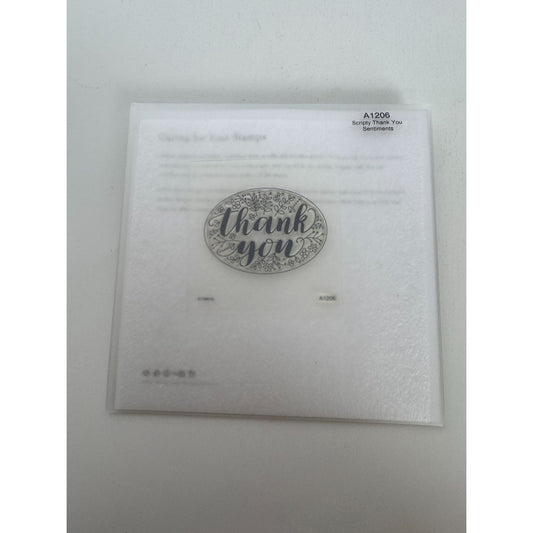 CTMH My Acrylix Acrylic Stamp Set Scripty Thank You Sentiments A1206 Card Making