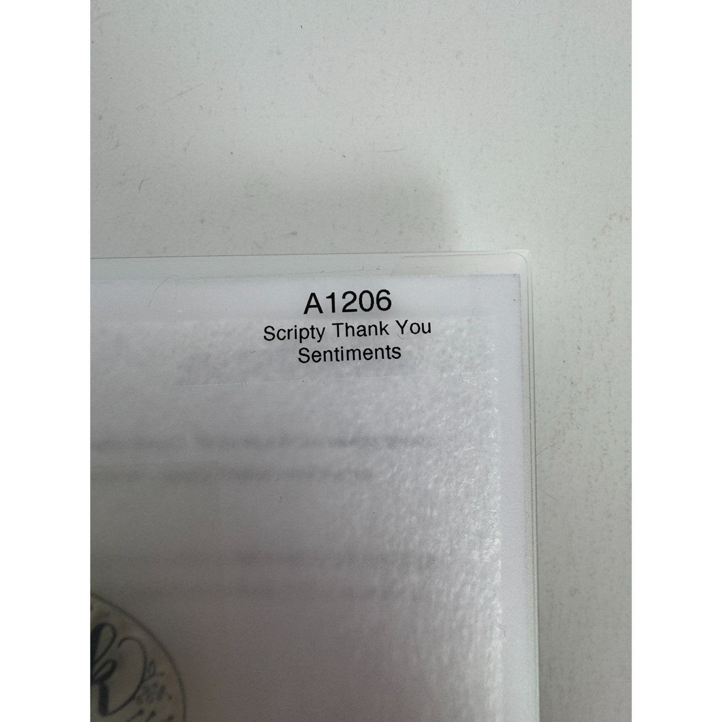 CTMH My Acrylix Acrylic Stamp Set Scripty Thank You Sentiments A1206 Card Making