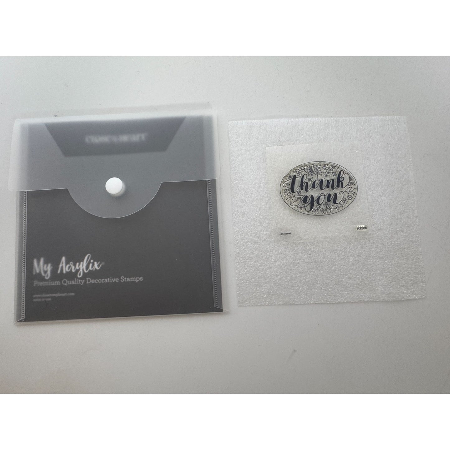 CTMH My Acrylix Acrylic Stamp Set Scripty Thank You Sentiments A1206 Card Making