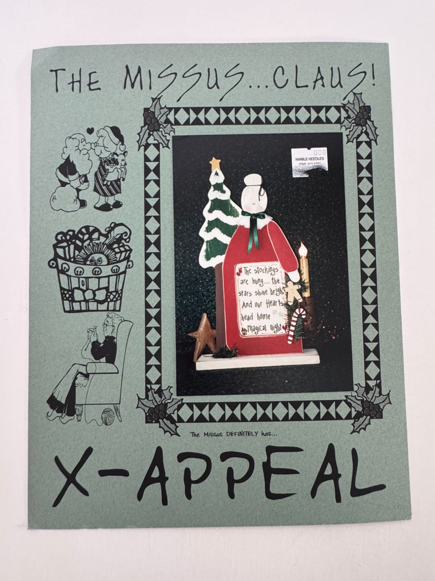 X-Appeal Cross Stitch Pattern Chart Christmas Missus Claus Mrs Santa Stockings