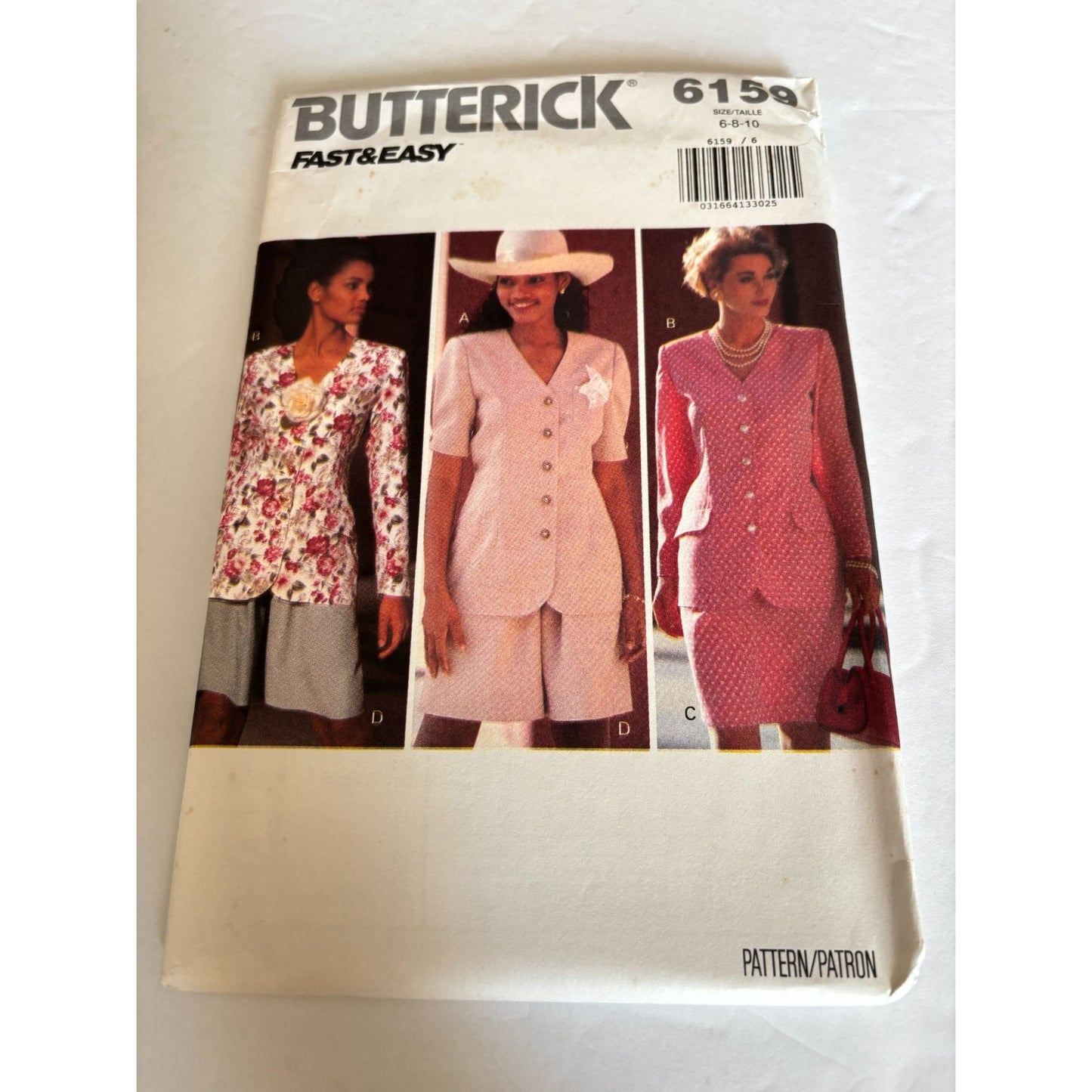 Butterick Sewing Pattern 6159 Work Suit Top Skirt Shorts Outfit Easy 6 8 10 UC