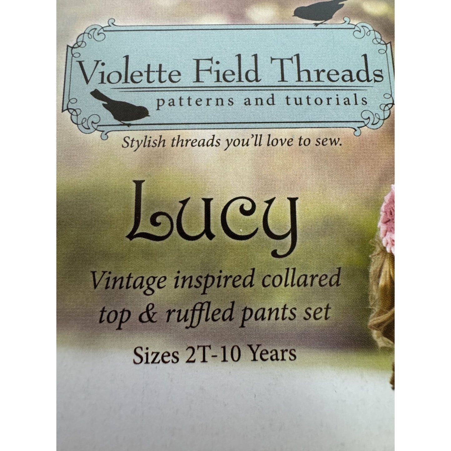 Violette Field Threads Sewing Pattern F754 Lucy Collared Top Ruffled Pants 2T-10