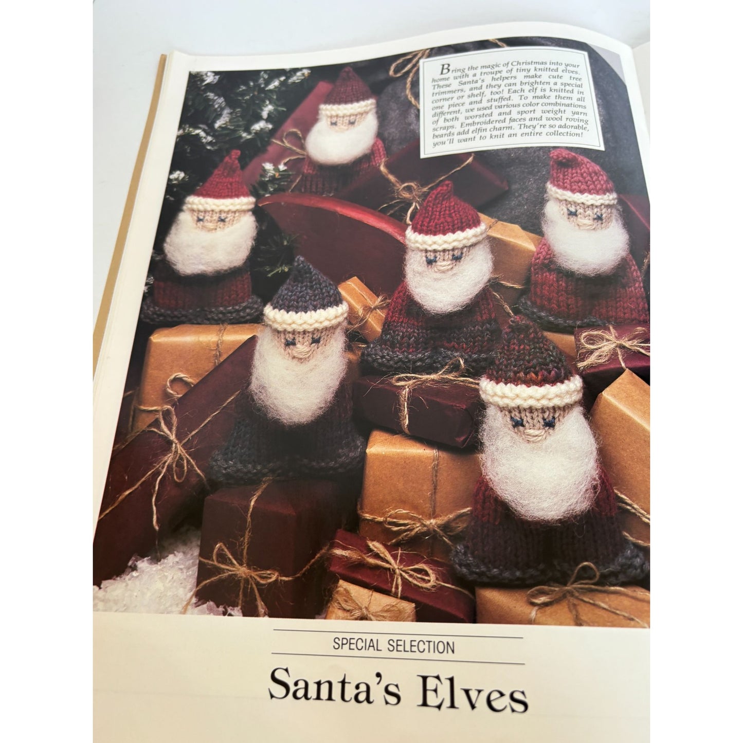 Leisure Arts Magazine December 1989 Santa Cross Stitch Knit Santa Elf Christmas