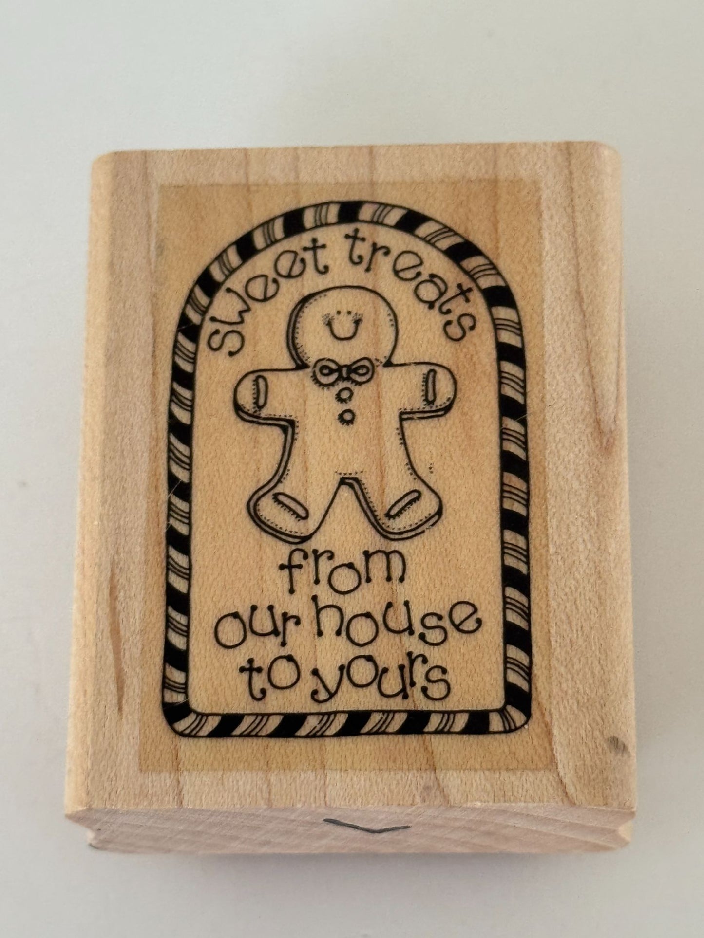Stampin Up Wood Rubber Stamp Gingerbread Man Christmas Gift Tag Sweet Treats