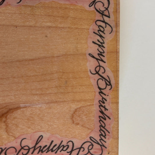 Penny Black Rubber Stamp Happy Birthday Frame Cursive Card Making Square 1428K