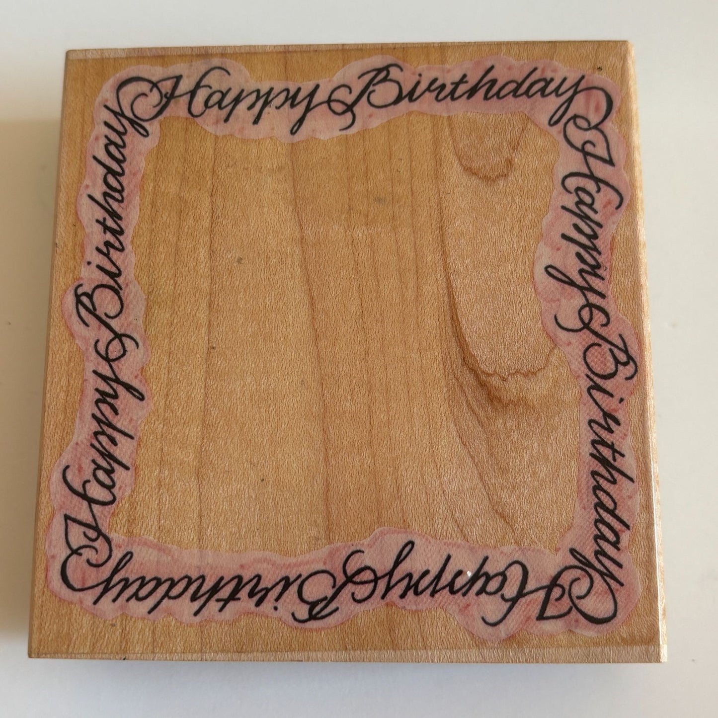 Penny Black Rubber Stamp Happy Birthday Frame Cursive Card Making Square 1428K