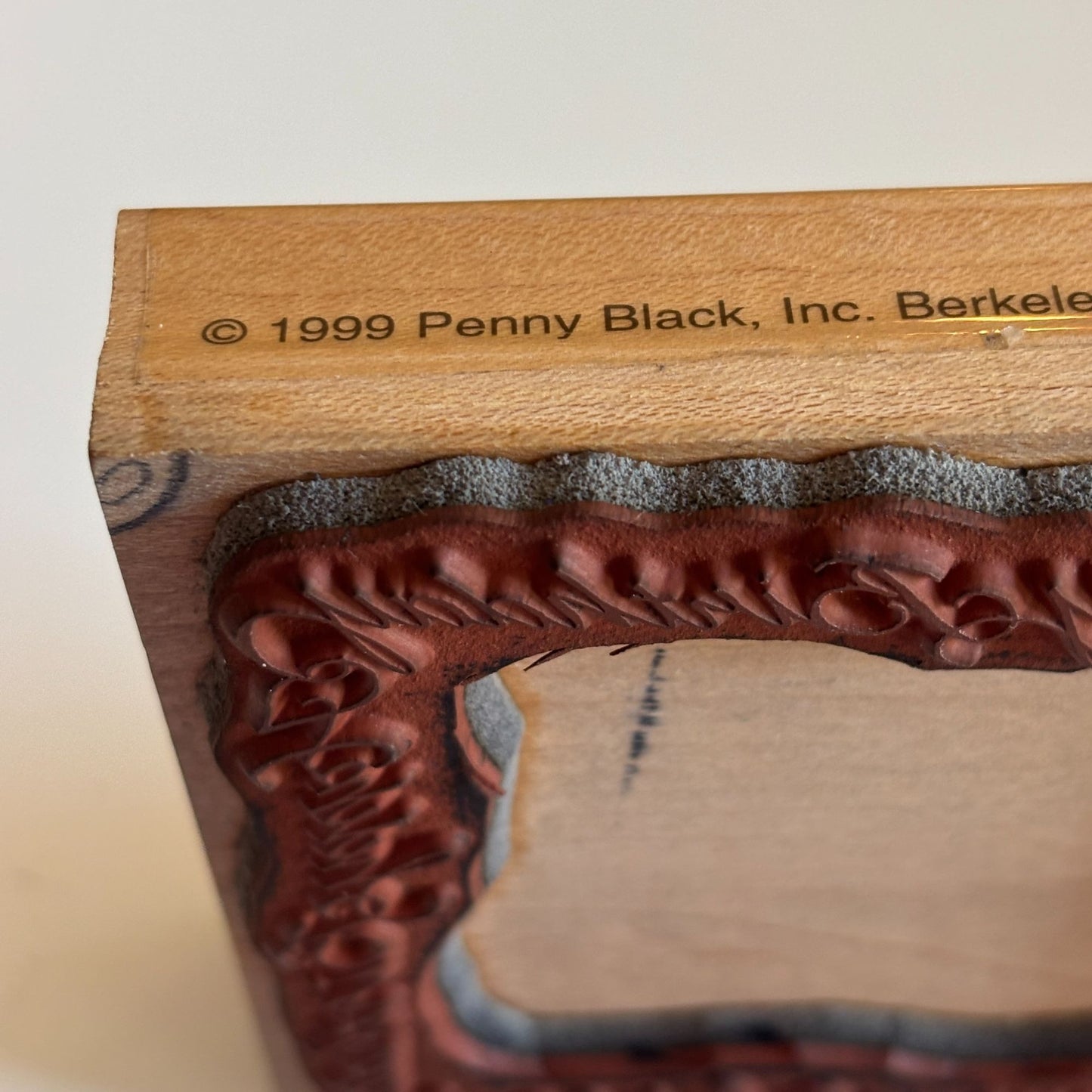 Penny Black Rubber Stamp Happy Birthday Frame Cursive Card Making Square 1428K