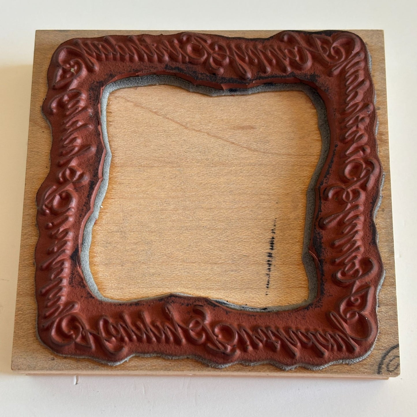 Penny Black Rubber Stamp Happy Birthday Frame Cursive Card Making Square 1428K