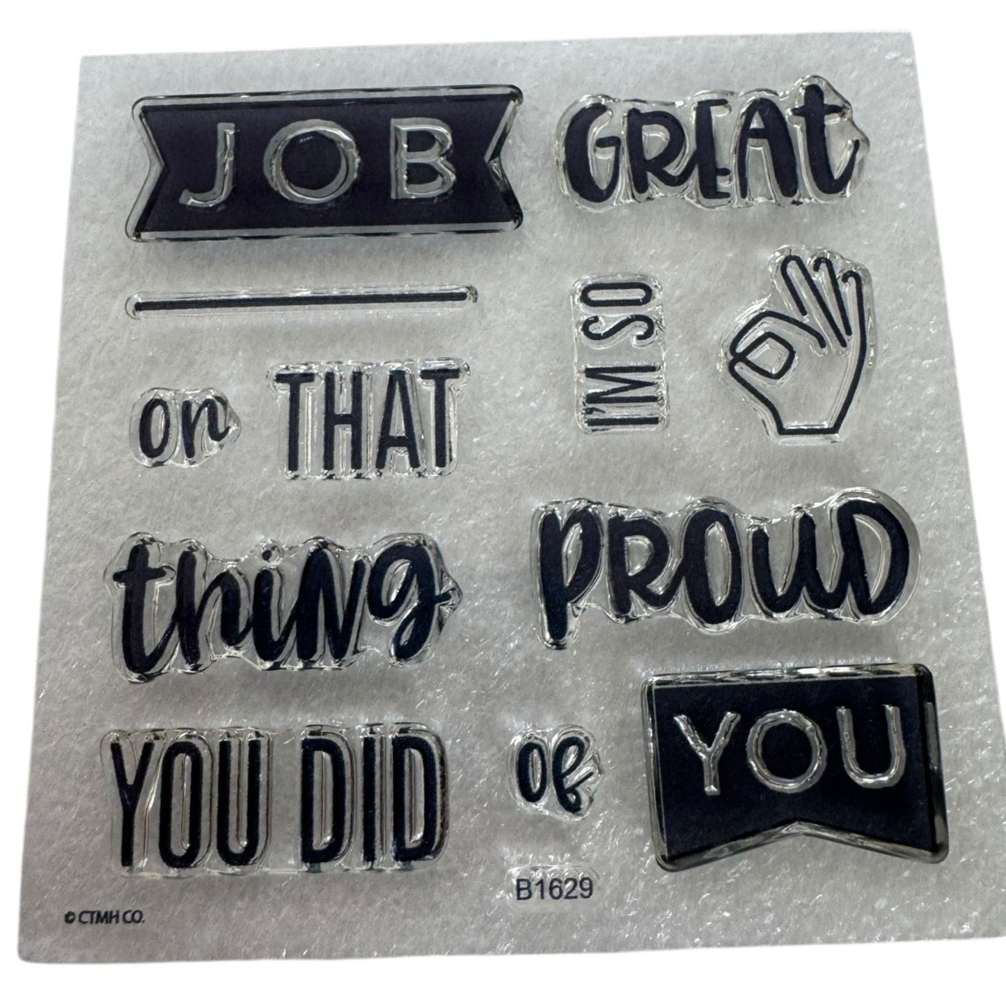 CTMH My Acrylix Acrylic Stamp Set So Proud of You Great Job Proud of You B1629