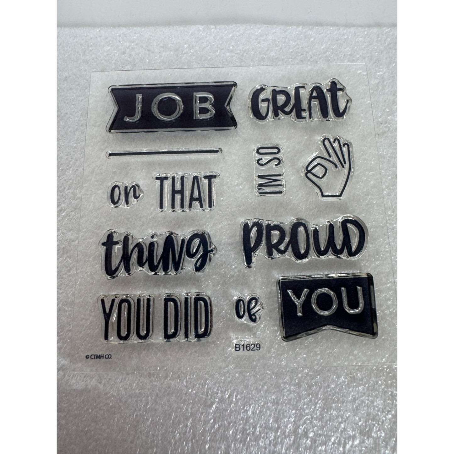 CTMH My Acrylix Acrylic Stamp Set So Proud of You Great Job Proud of You B1629